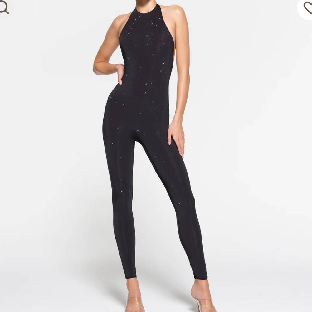 BRAND NEW SZ M Skims x Swarovski Halter Style Catsuit/Jumpsuit